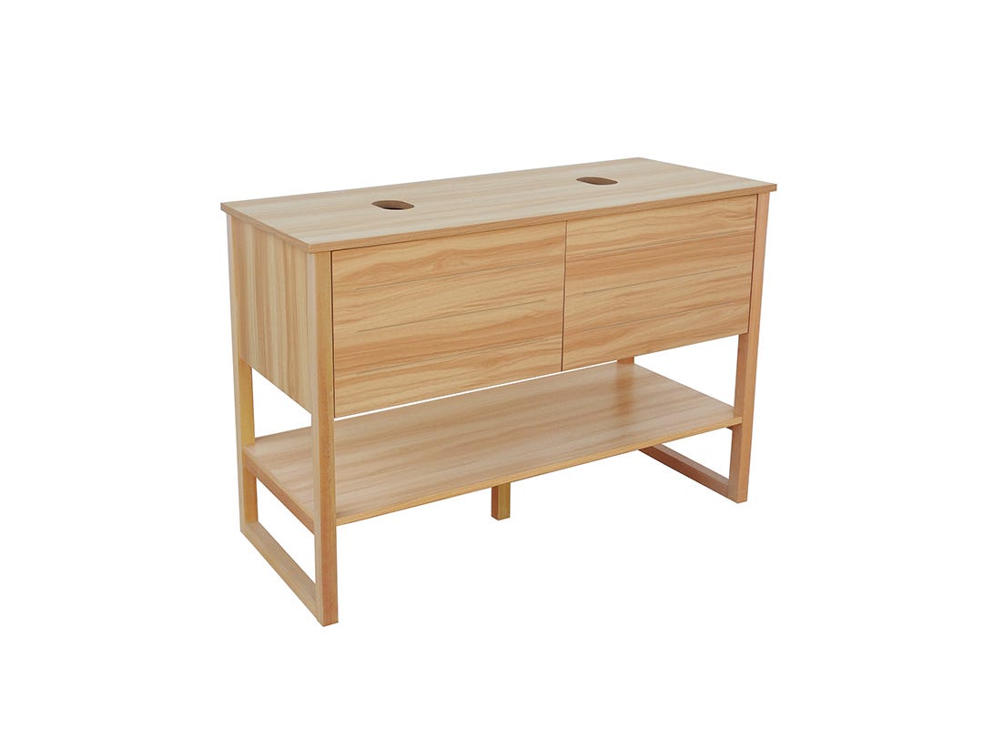 Vessel Sink Vanity, ILIMA, 48 in., 2 drawers, wood grain finish