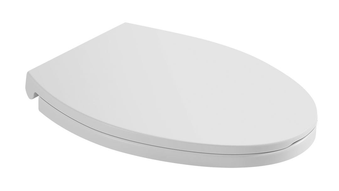 Toilet Seat in Duroplast, Elongated, 19 in., Matte White