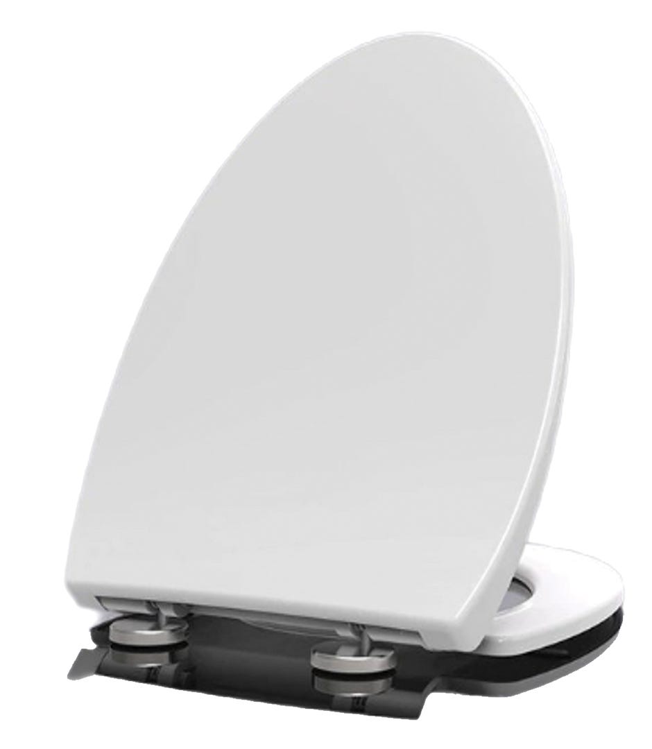 Toilet Seat in Duroplast, Elongated, 19 in., White