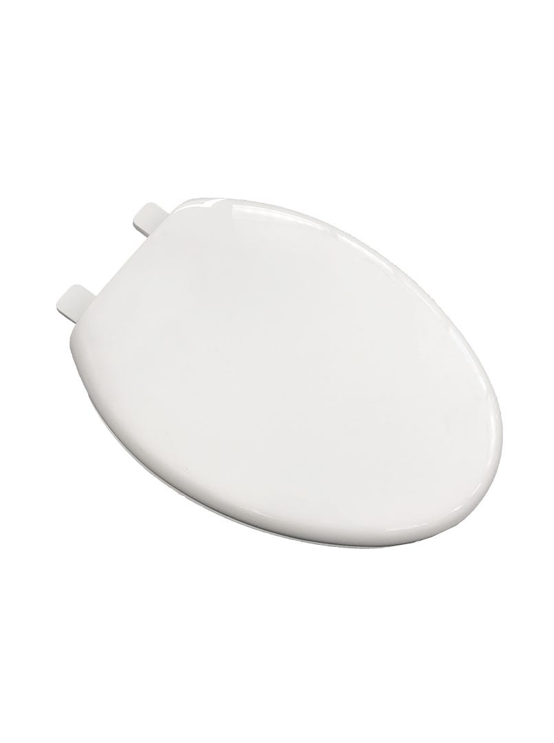 Euro Style Toilet Seat, Plastic, Elongated, Slow-Close, 19 in., White