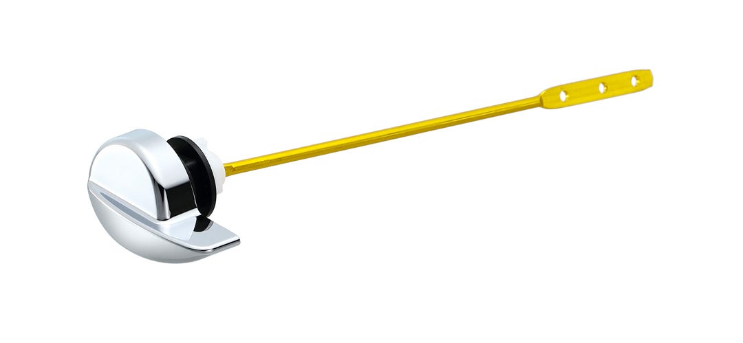 Metal Toilet Flush Lever with Side Installation, Chrome