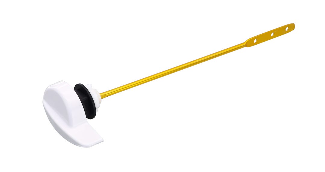 Metal Toilet Flush Lever with Side Installation, White