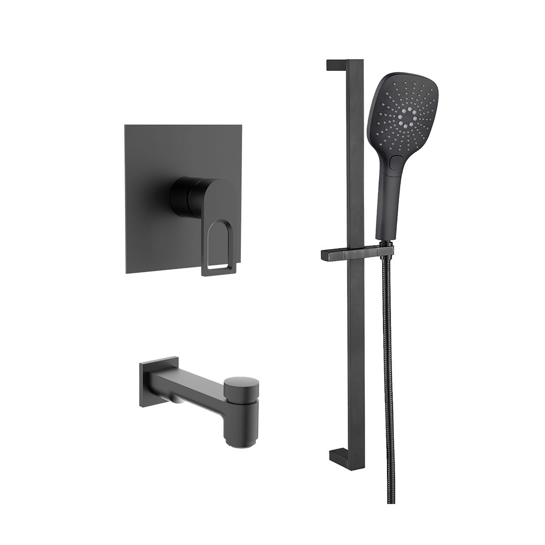 VITI Tub and Shower Faucet, Matte Black