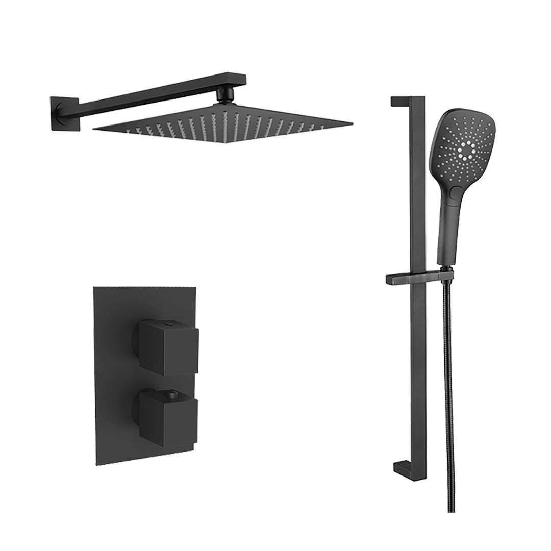 MANTA Thermostatic Shower Faucet, Matte Black