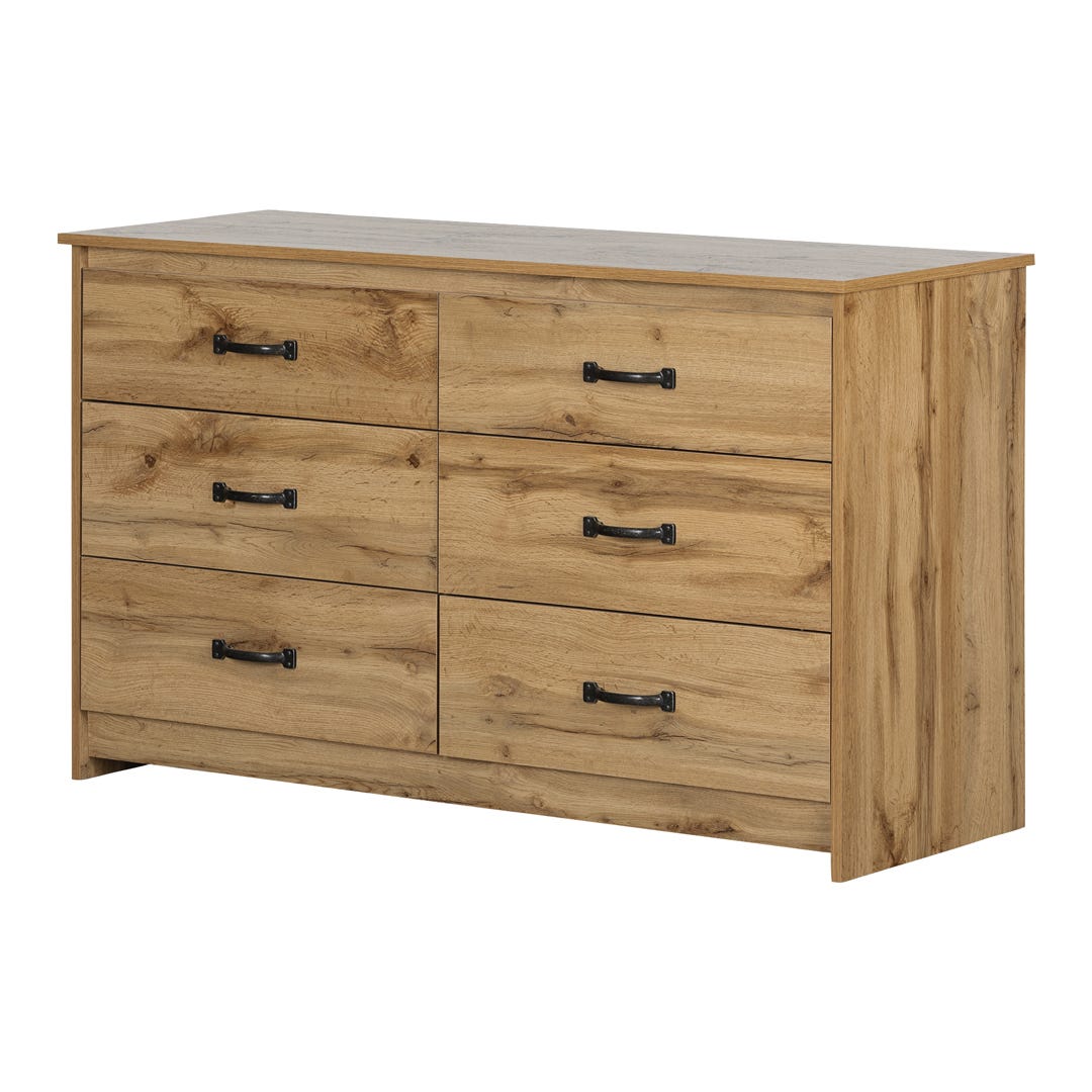 TASSIO Double Dresser, 6 drawers, Nordic Oak