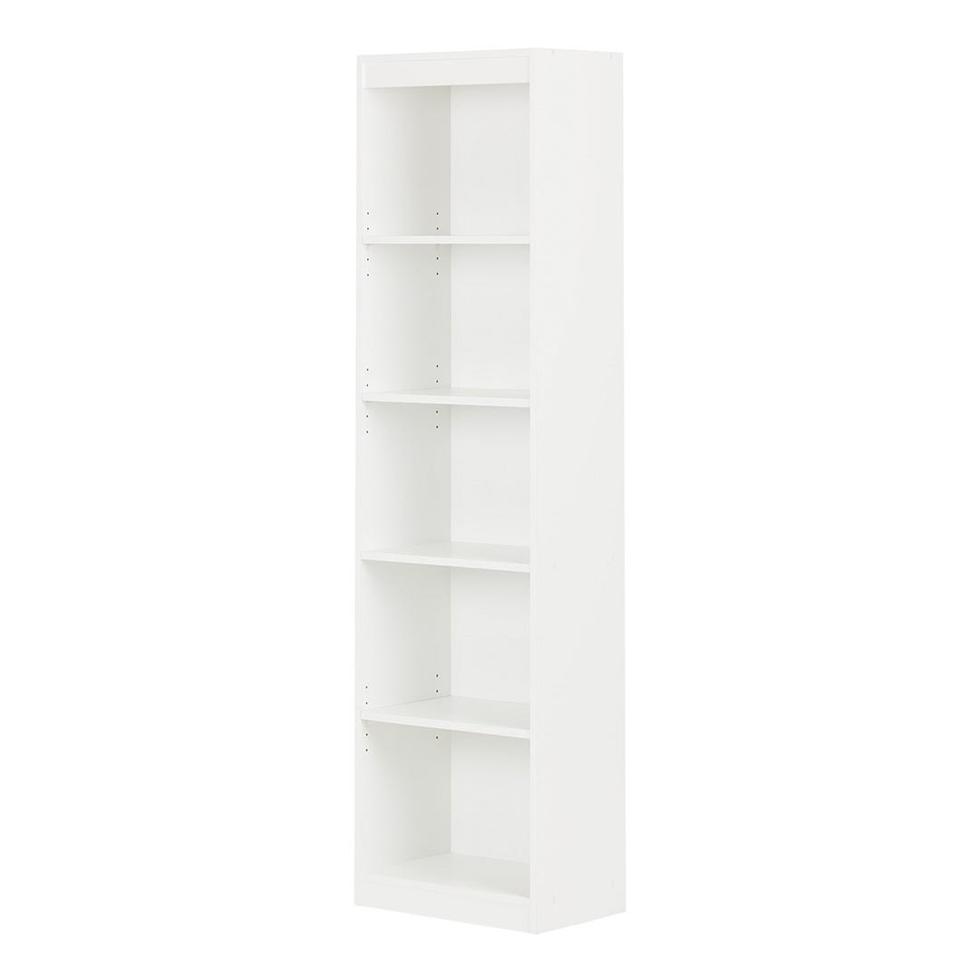 AXESS Narrow Bookcase, 5 Shelves, 19 in. x 68.75 in., White