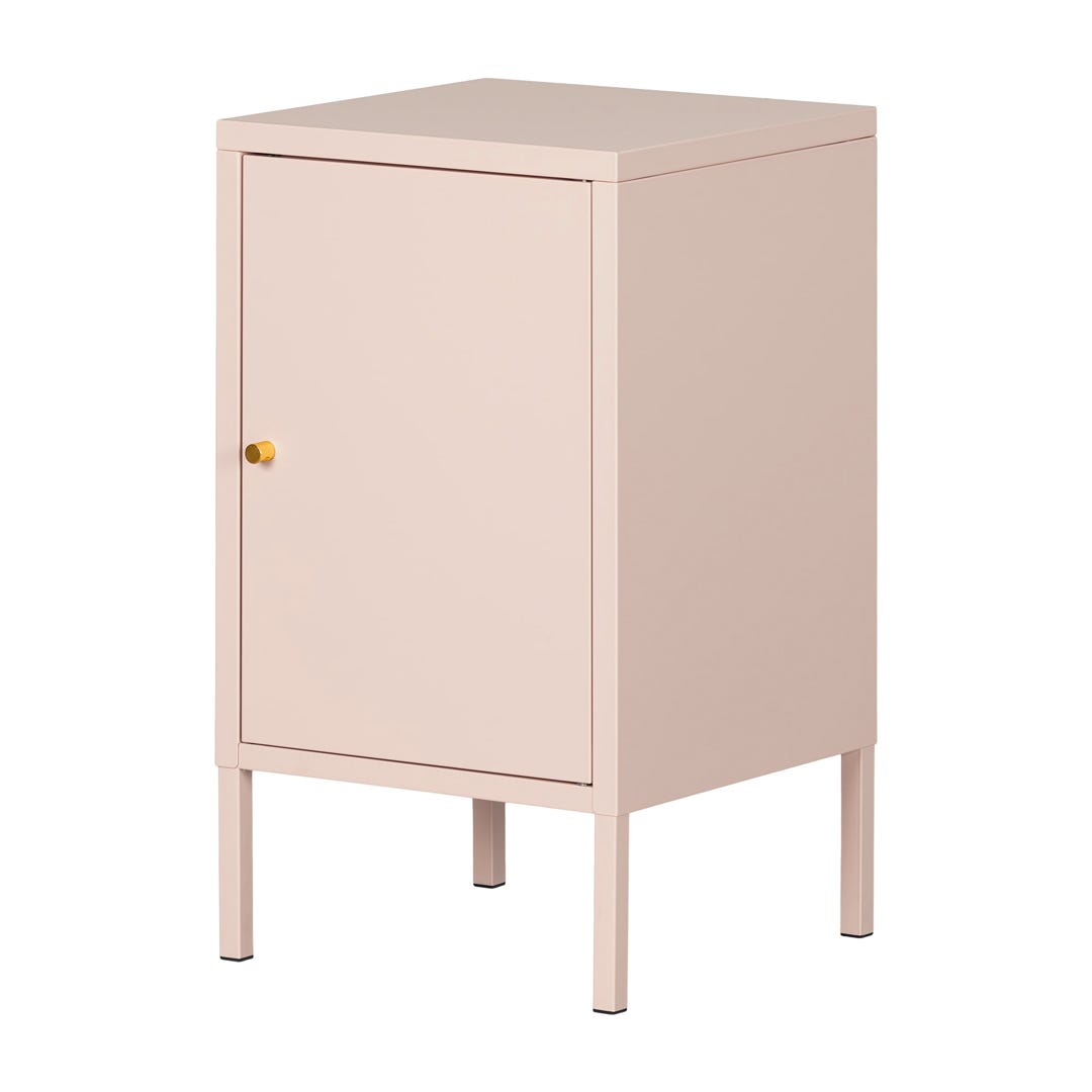 KODALI Metal 1-Door Nightstand, Pink