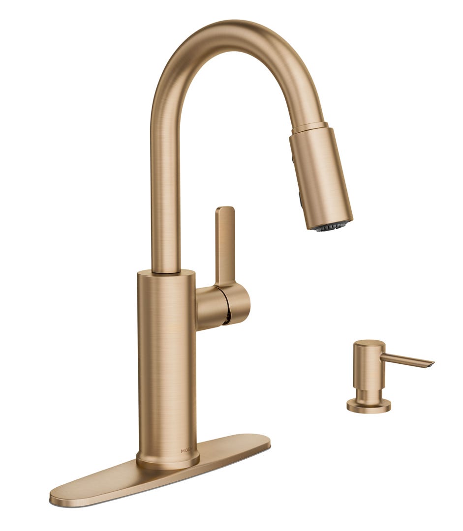 DURANI Faucet, Retractable Spout, 1 Handle, Bronzed Gold