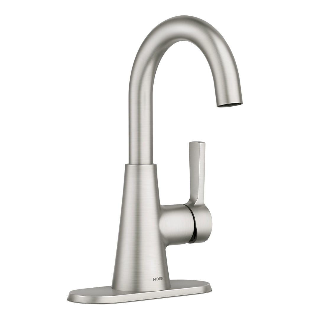MIKAH Bathroom Sink Faucet, 1 Handle, Brushed Nickel