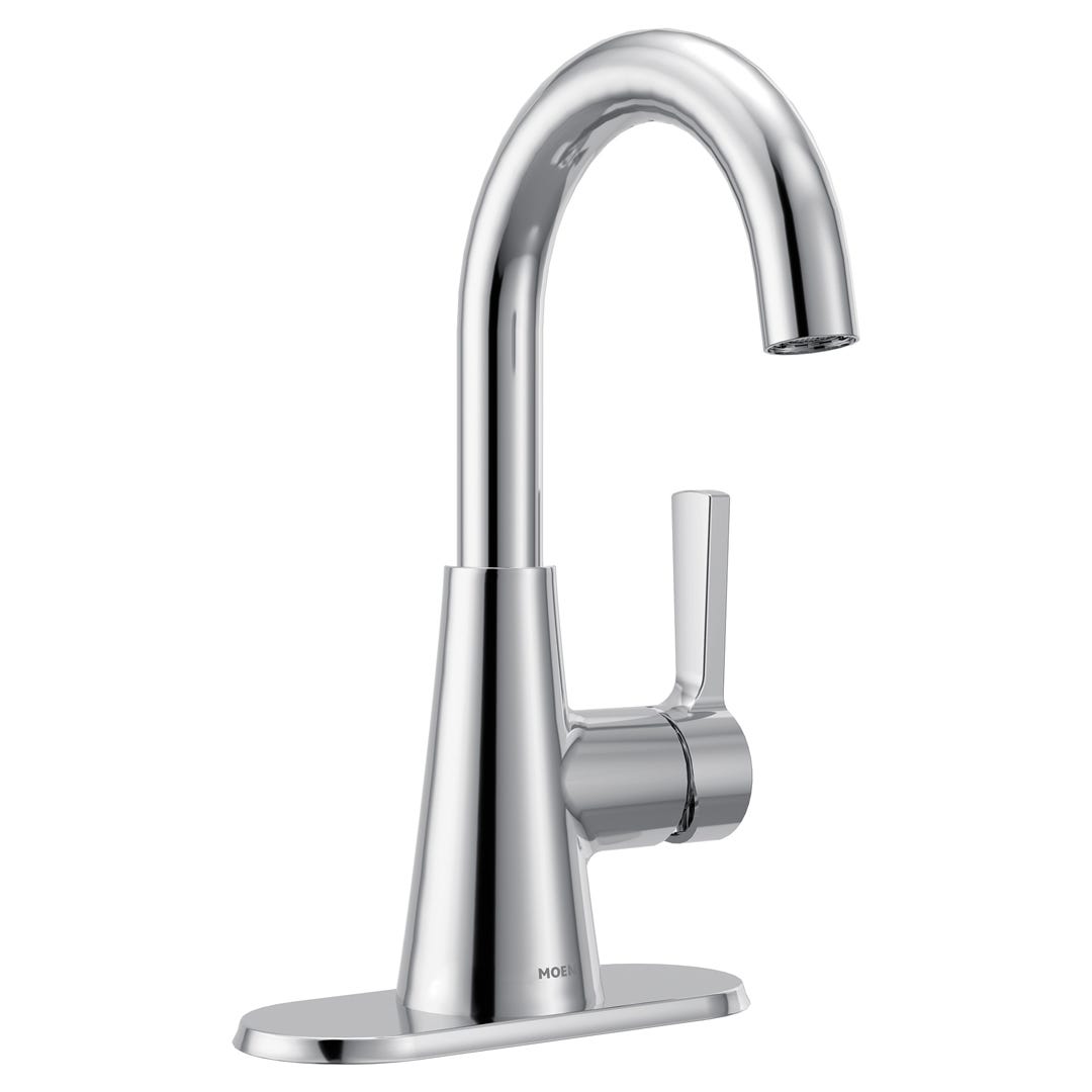 MIKAH Bathroom Sink Faucet, 1 Handle, Chrome