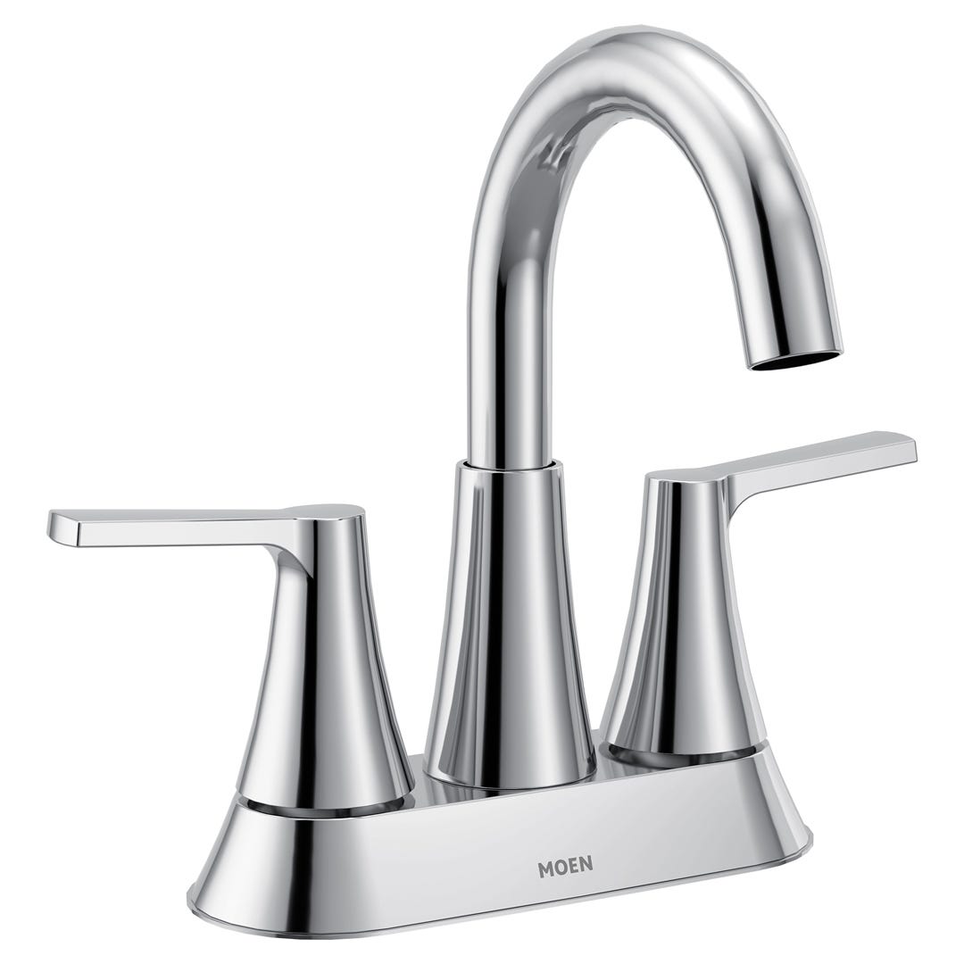 MIKAH Bathroom Sink Faucet, 2 Handles with High-Arc Spout, Chrome