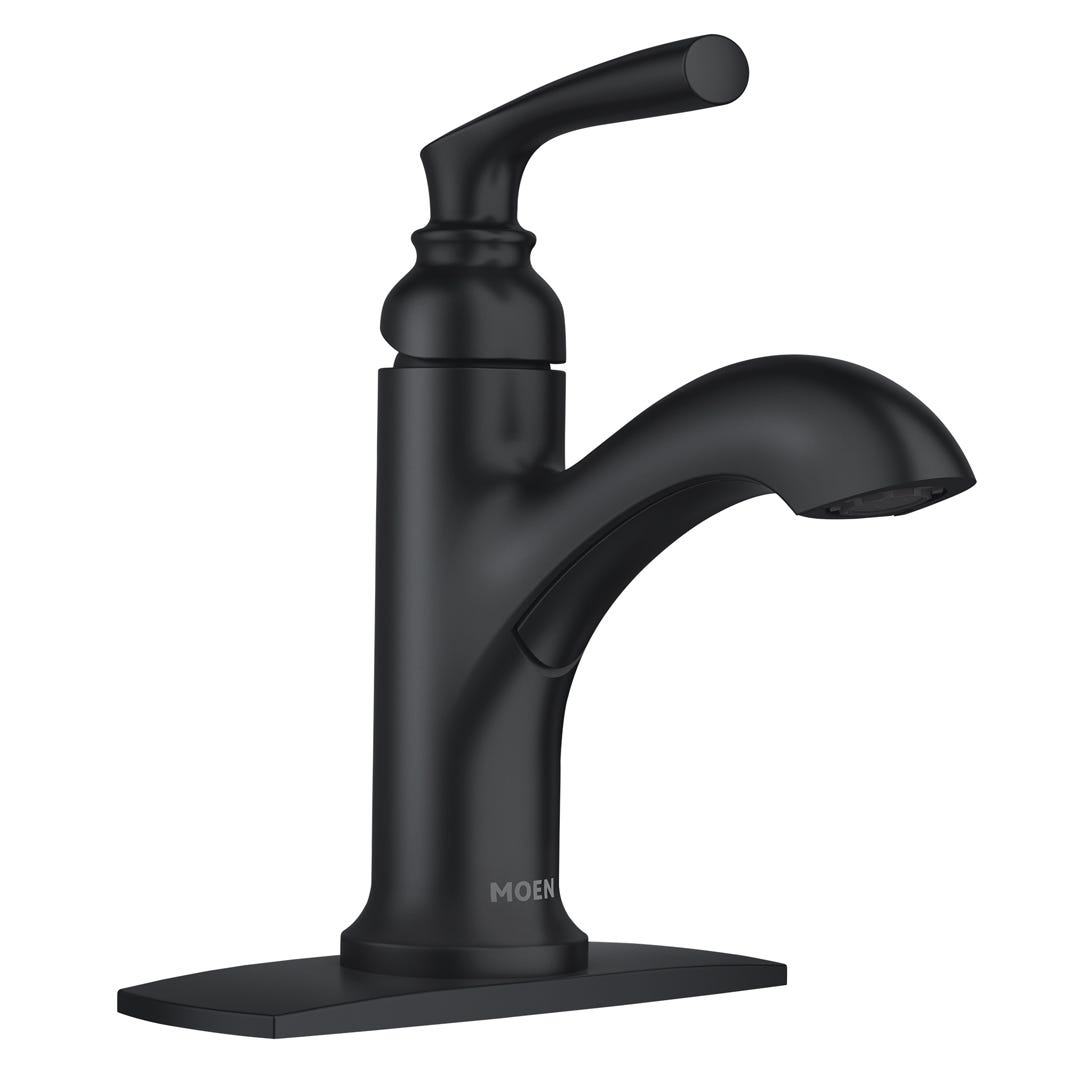 HILLARD Bathroom Sink Faucet, 1 Handle, Matte Black
