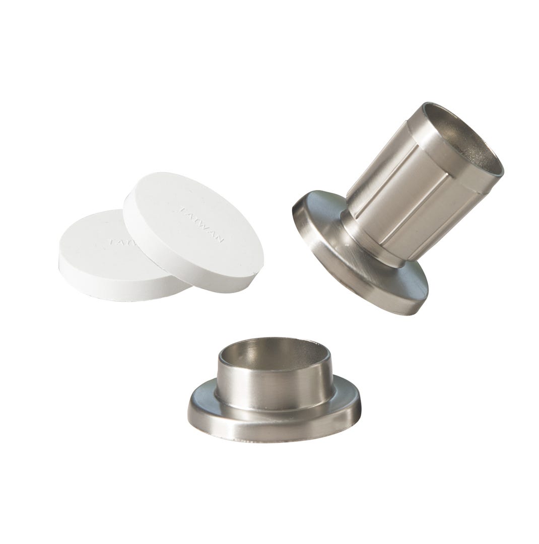 Adjustable Shower Curtain Rod Collars, Satin Nickel