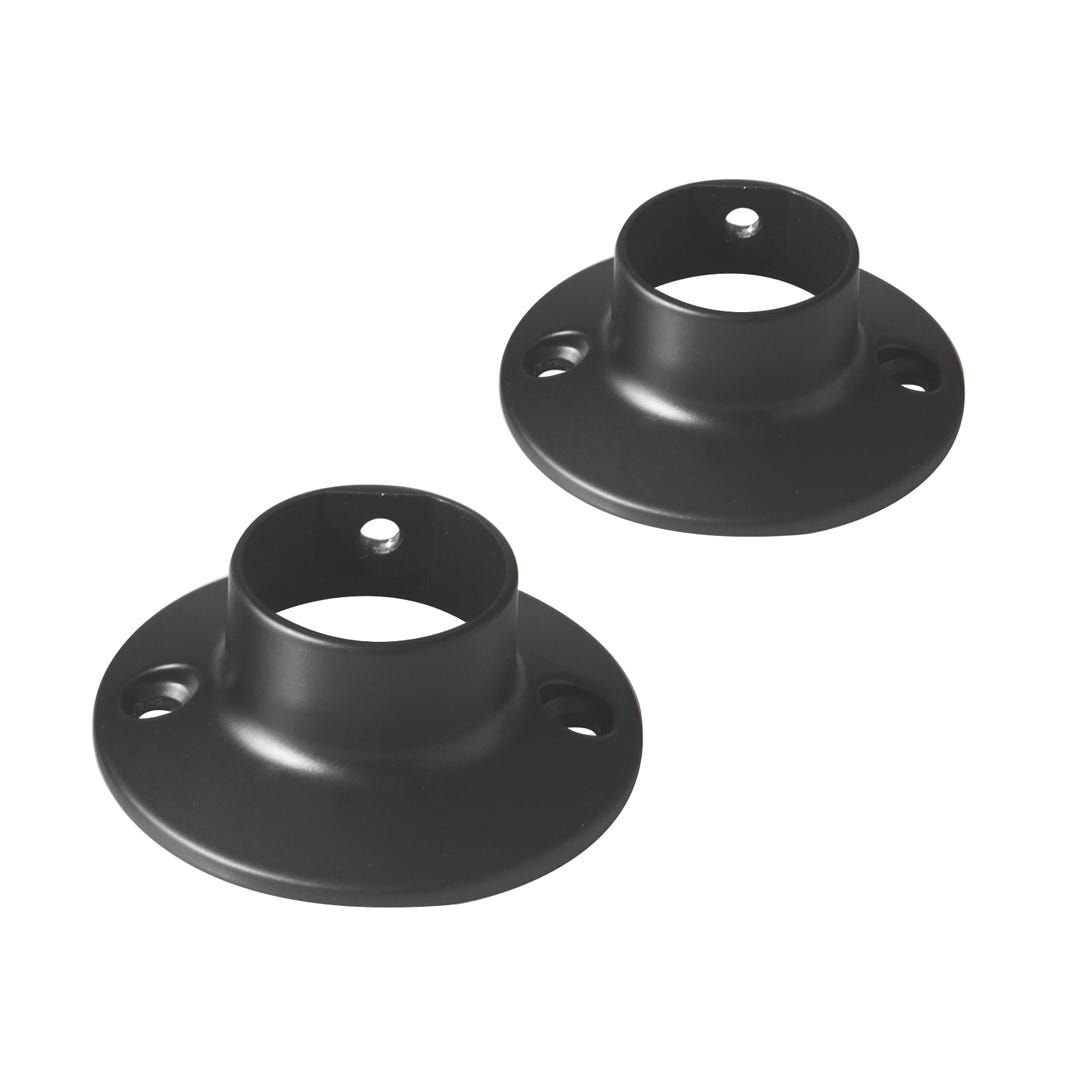 Exposed Mount Shower Curtain Rod Collars, Matte Black