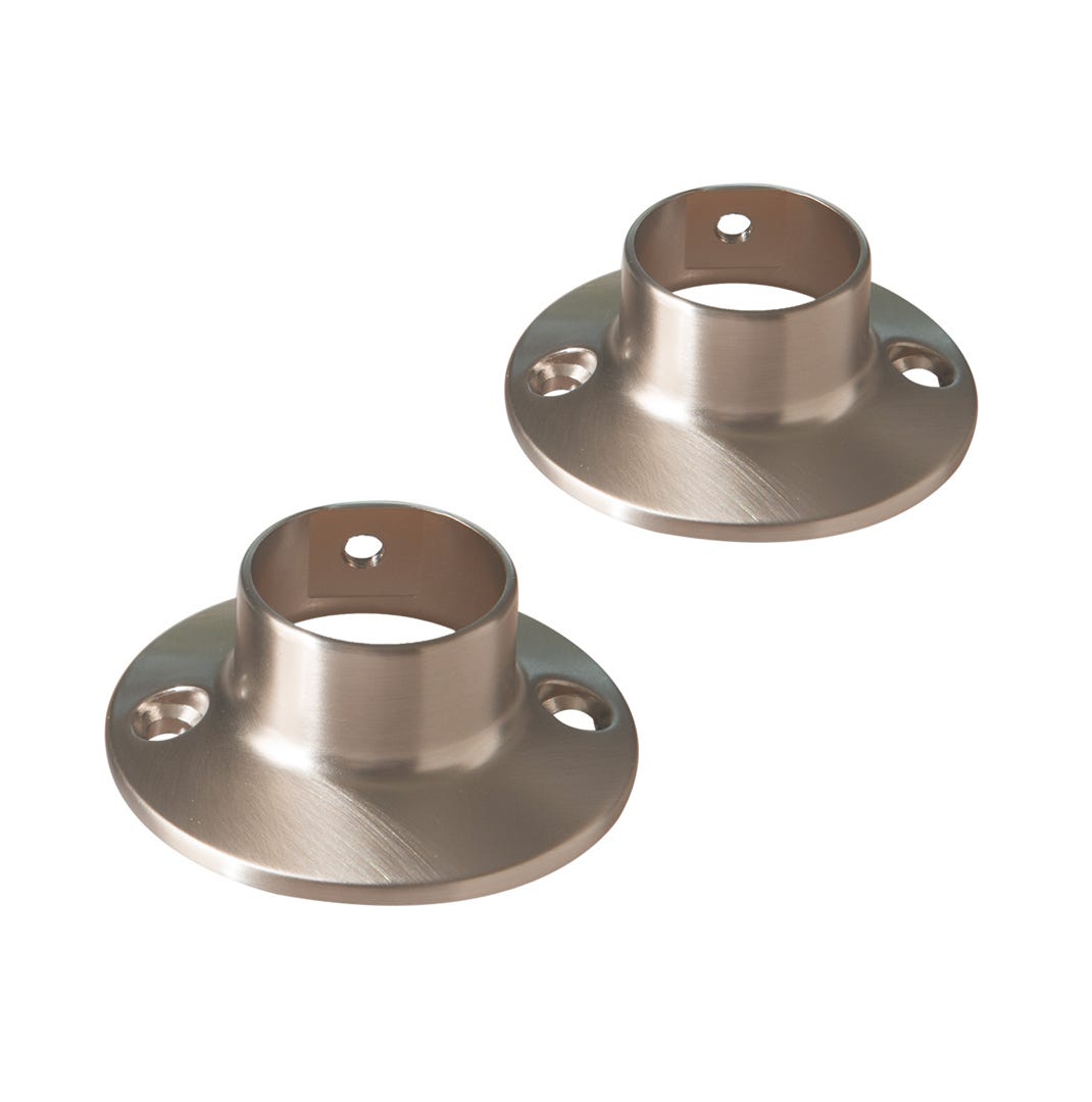 Exposed Mount Shower Curtain Rod Collars, Satin Nickel
