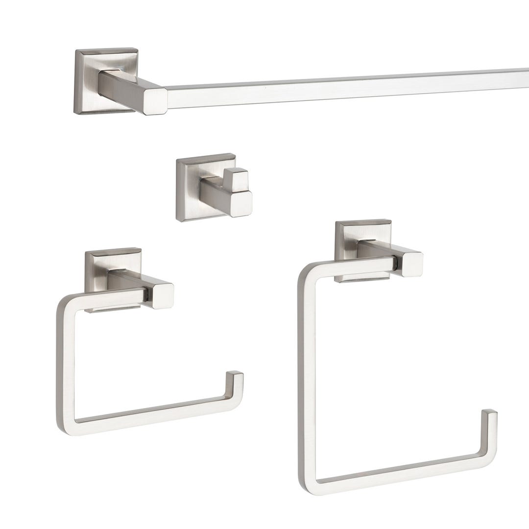 ULTRA Bathroom Accessories Set, Satin Nickel, 4 Pieces