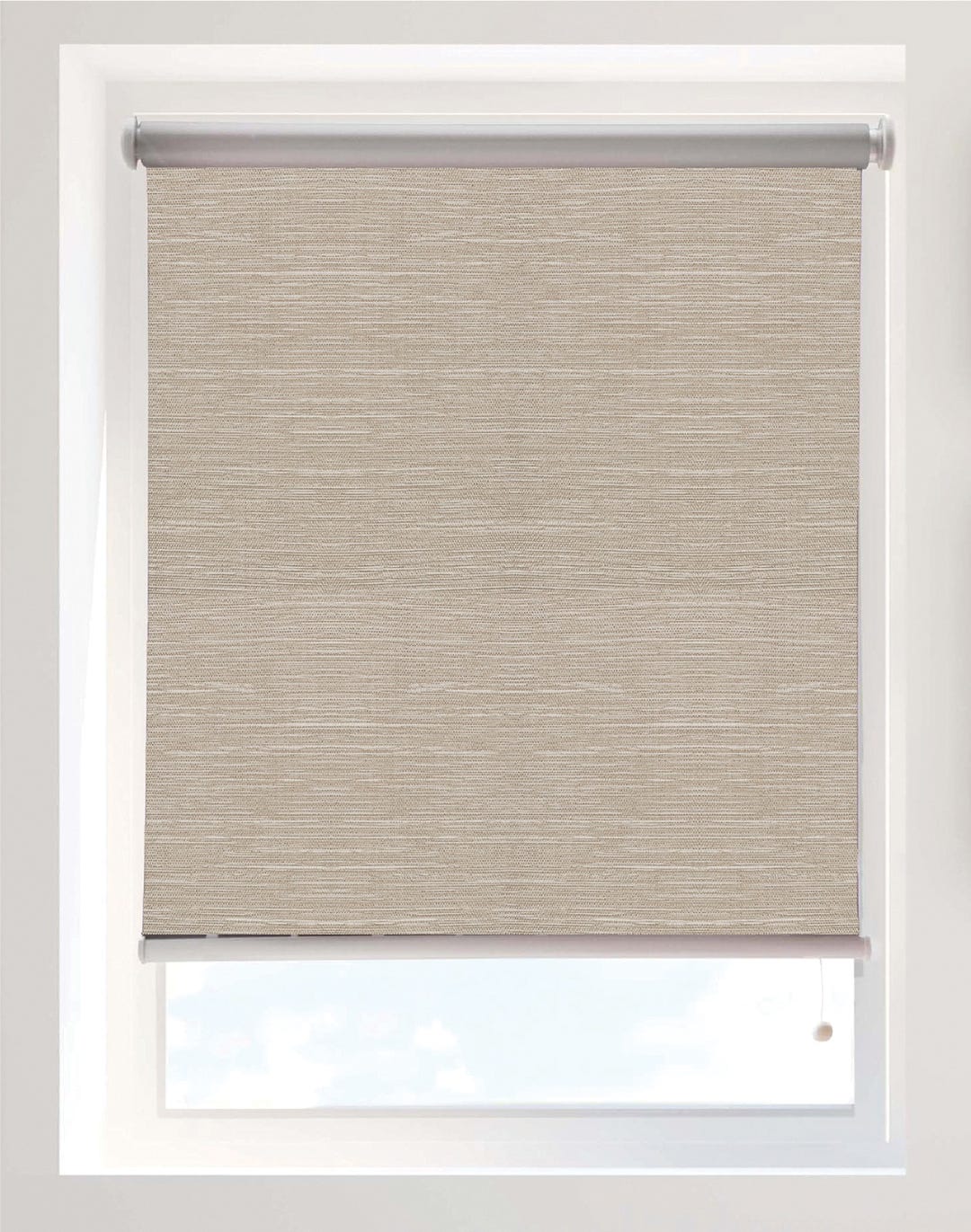 Blackout Cordless Roller Blind, Linen/Taupe Look, 79 in. x 77 in.