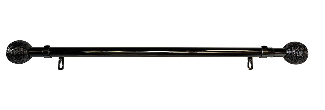ADDIE Curtain Rod Set, 22/25mm, 66 in. X 120 in., Black Nickel