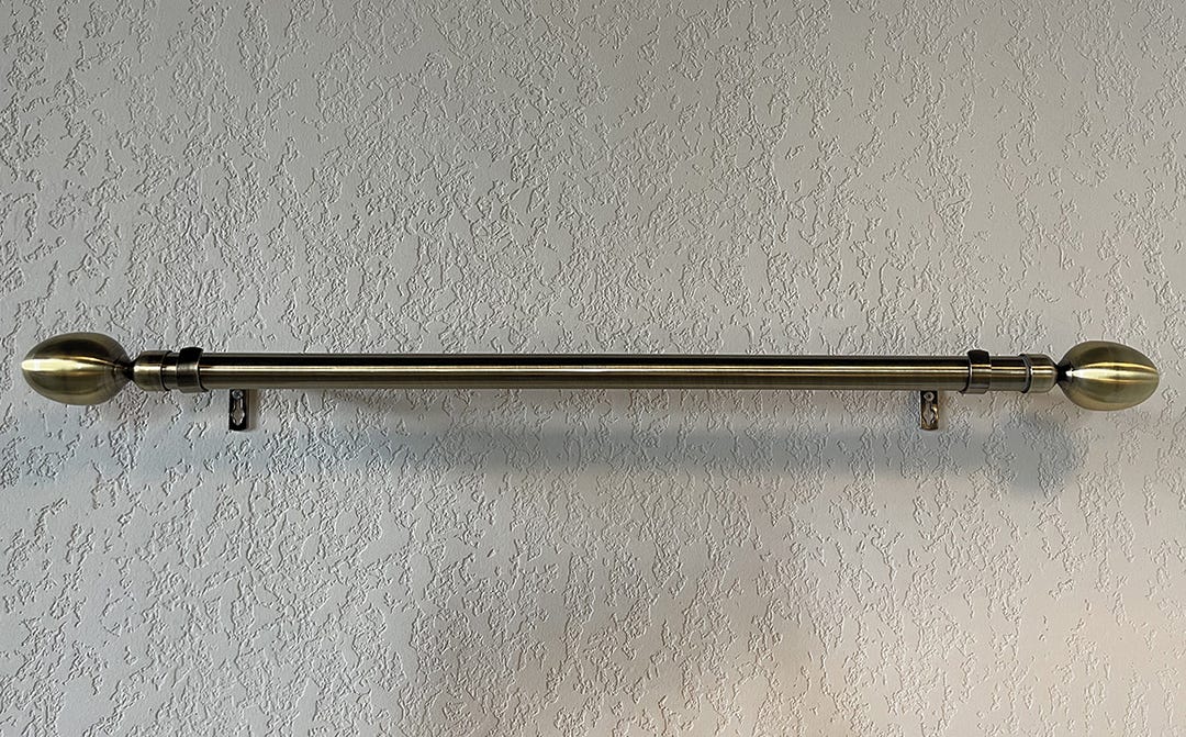 LEWIS Curtain Rod Set, 22/25mm, 28 in. X 48 in., Antique Brass