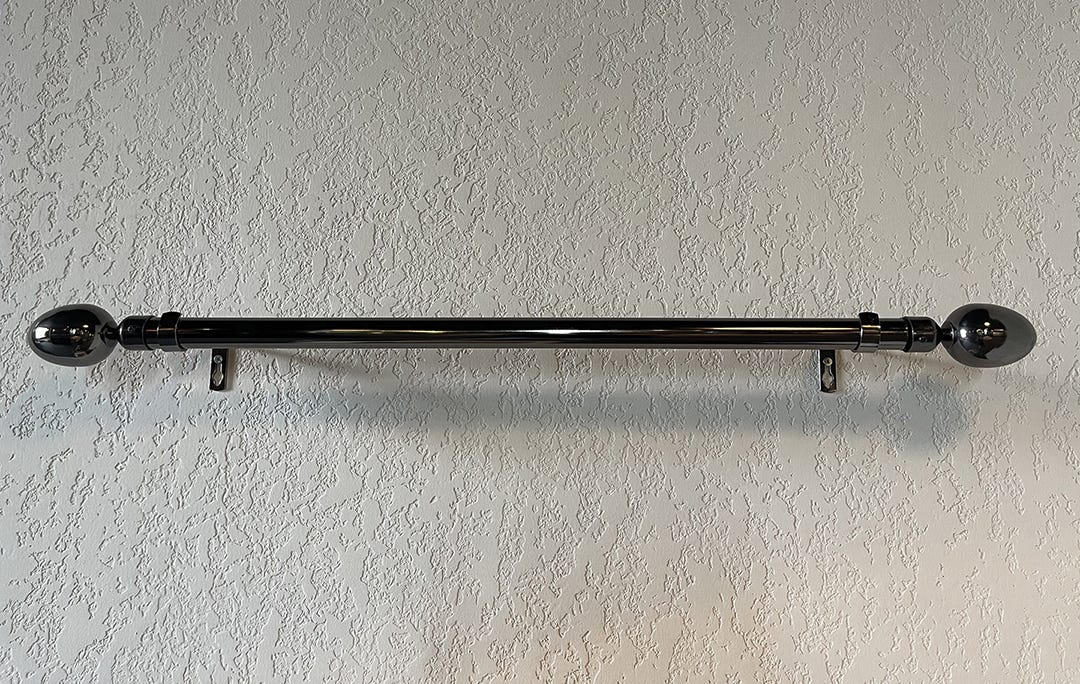 LEWIS Curtain Rod Set, 22/25mm, 28 in. X 48 in., Black Nickel