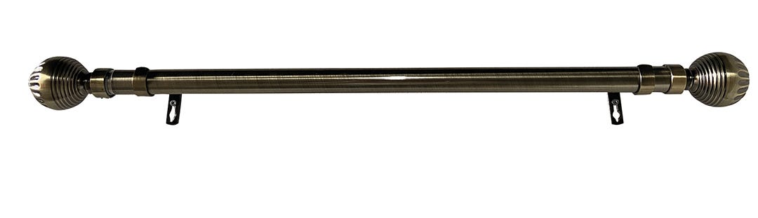 SATURNA Curtain Rod Set, 25/28mm, 66 in. X 120 in., Antique Brass