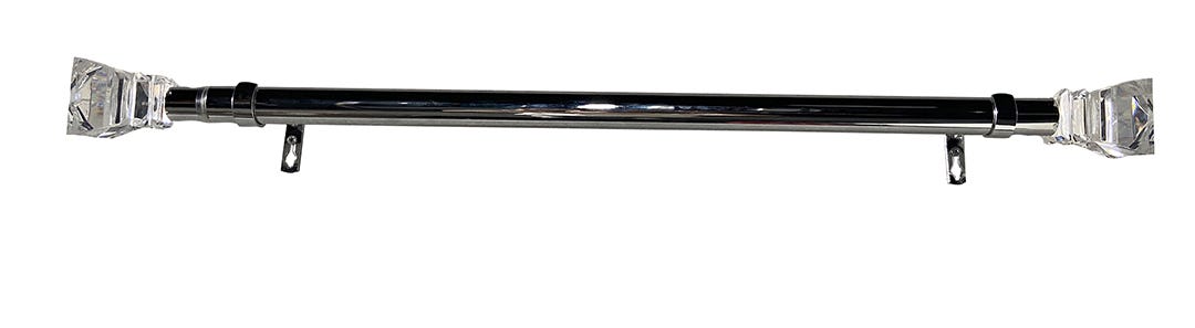 STAFFORD Curtain Rod Set, 25/28mm, 66 in. X 120 in., Chrome