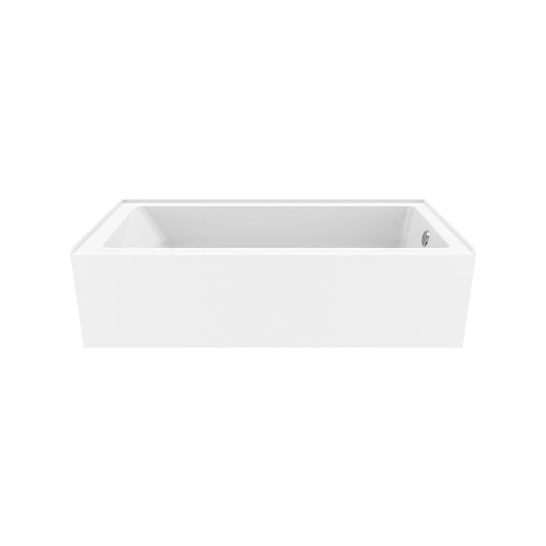 FORANT Bathtub with integrated skirt and tiling flange, drain on the left