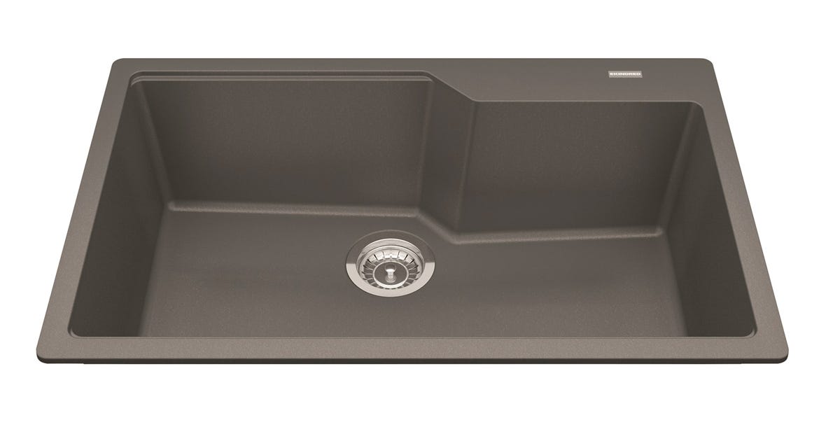 Granite Kitchen Sink, Large Single Bowl, KINDRED, stone grey
