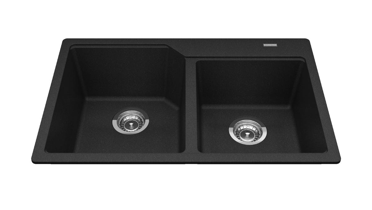 Granite Kitchen Sink, Double Bowl, KINDRED, onyx