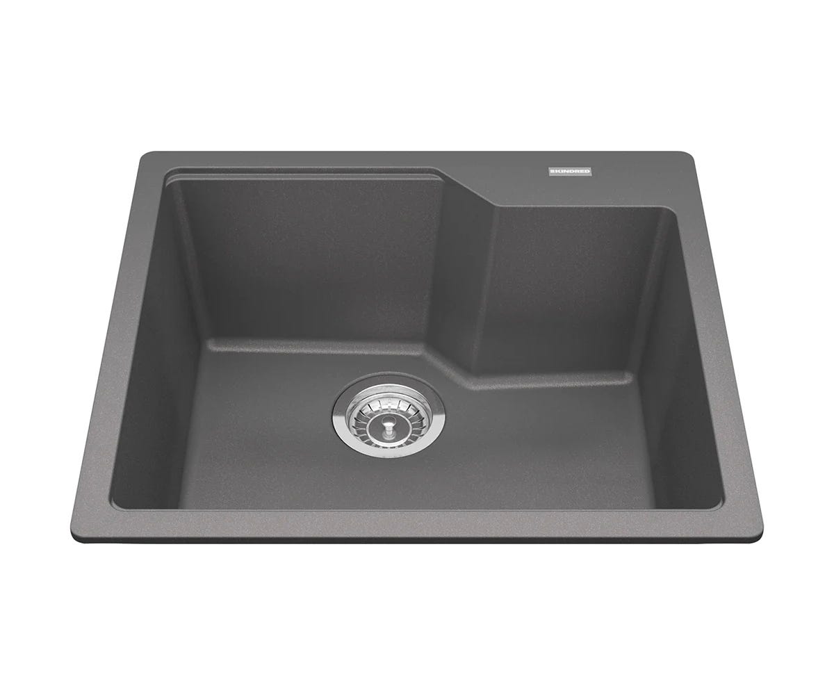 Granite Kitchen Sink, Single Bowl, KINDRED, stone grey