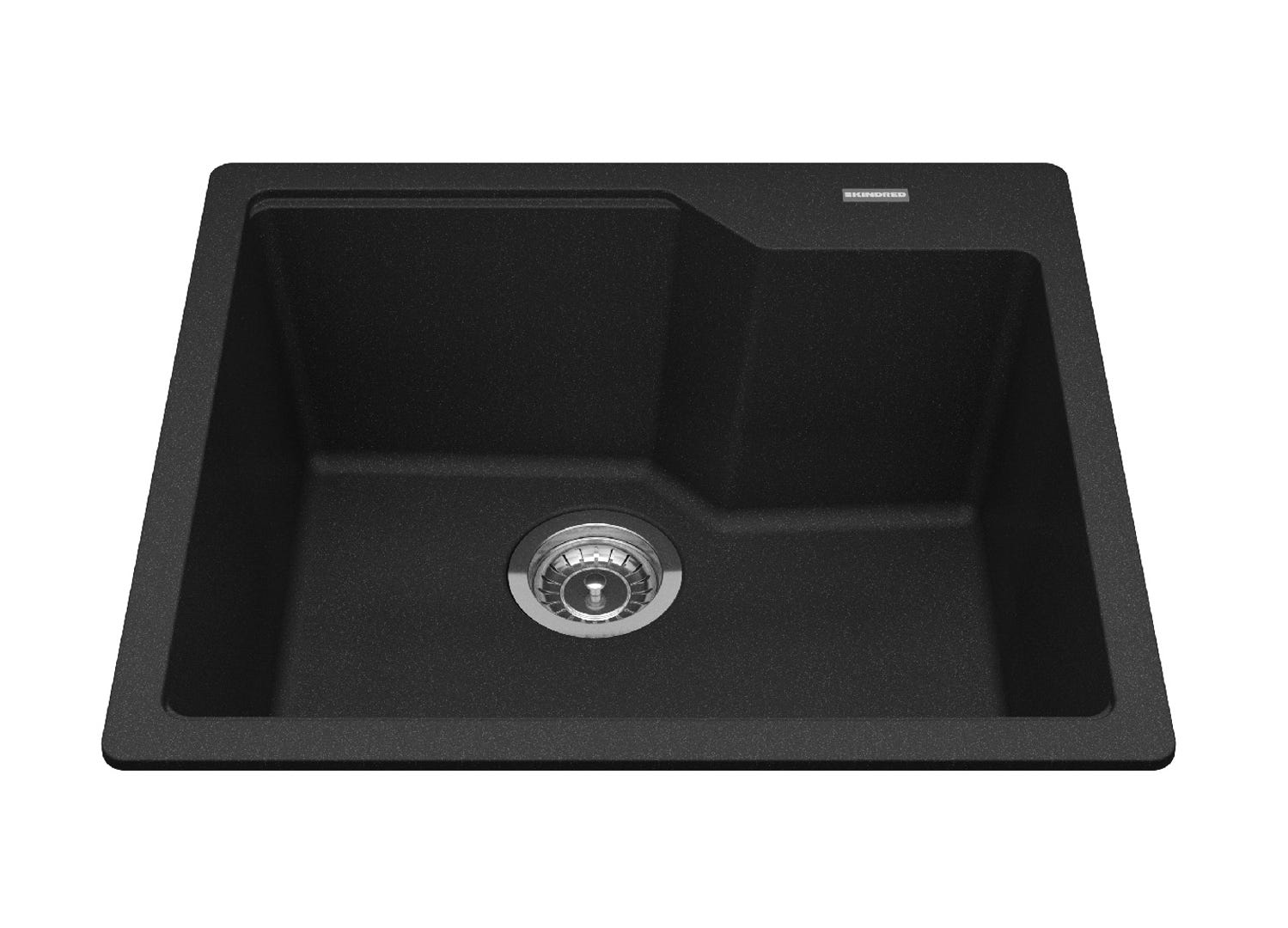 Granite Kitchen Sink, Small Bowl and Workstation, KINDRED, onyx