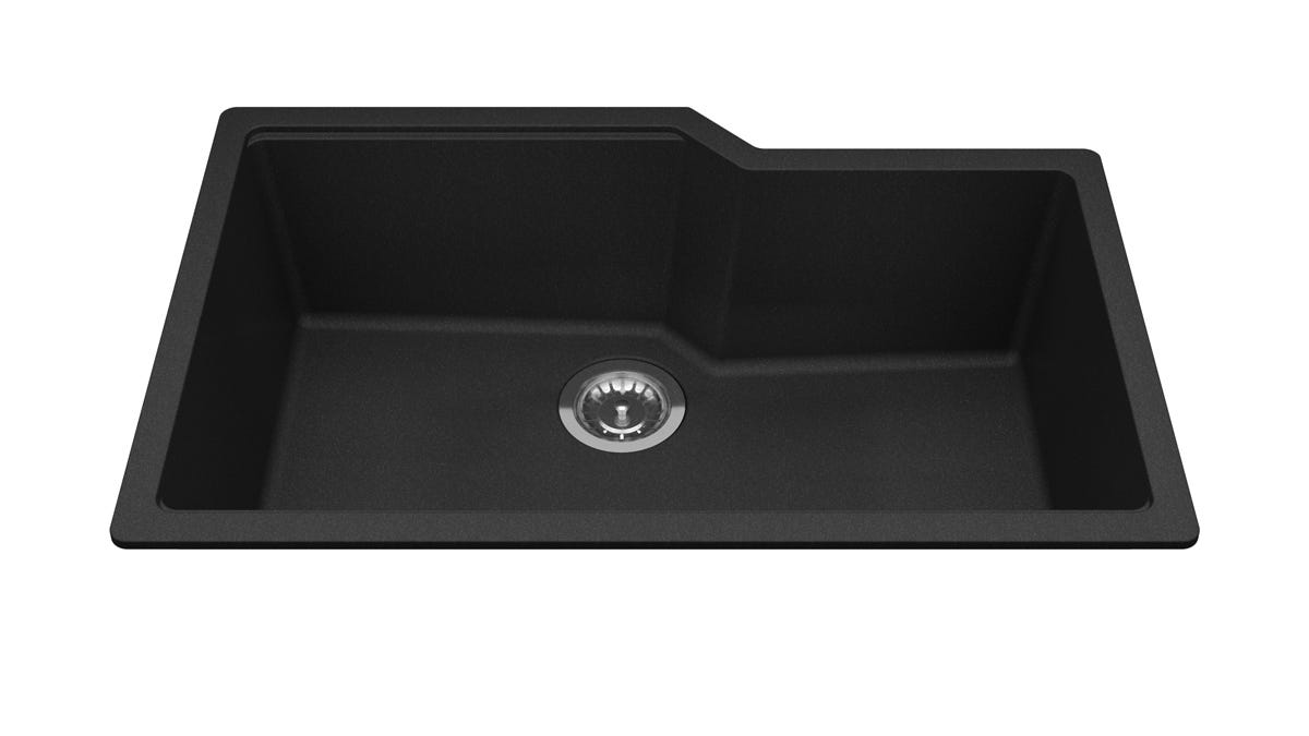 Granite Kitchen Sink, Undermount Single Bowl, KINDRED, onyx