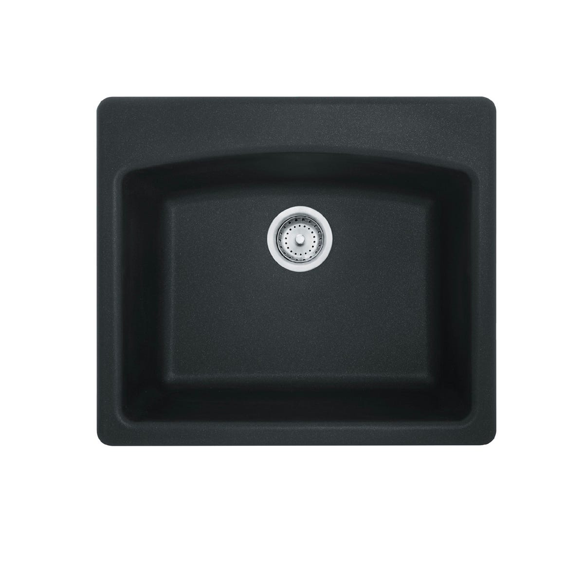 Granite Kitchen Sink, Dual-Mount Single Bowl, KINDRED, onyx