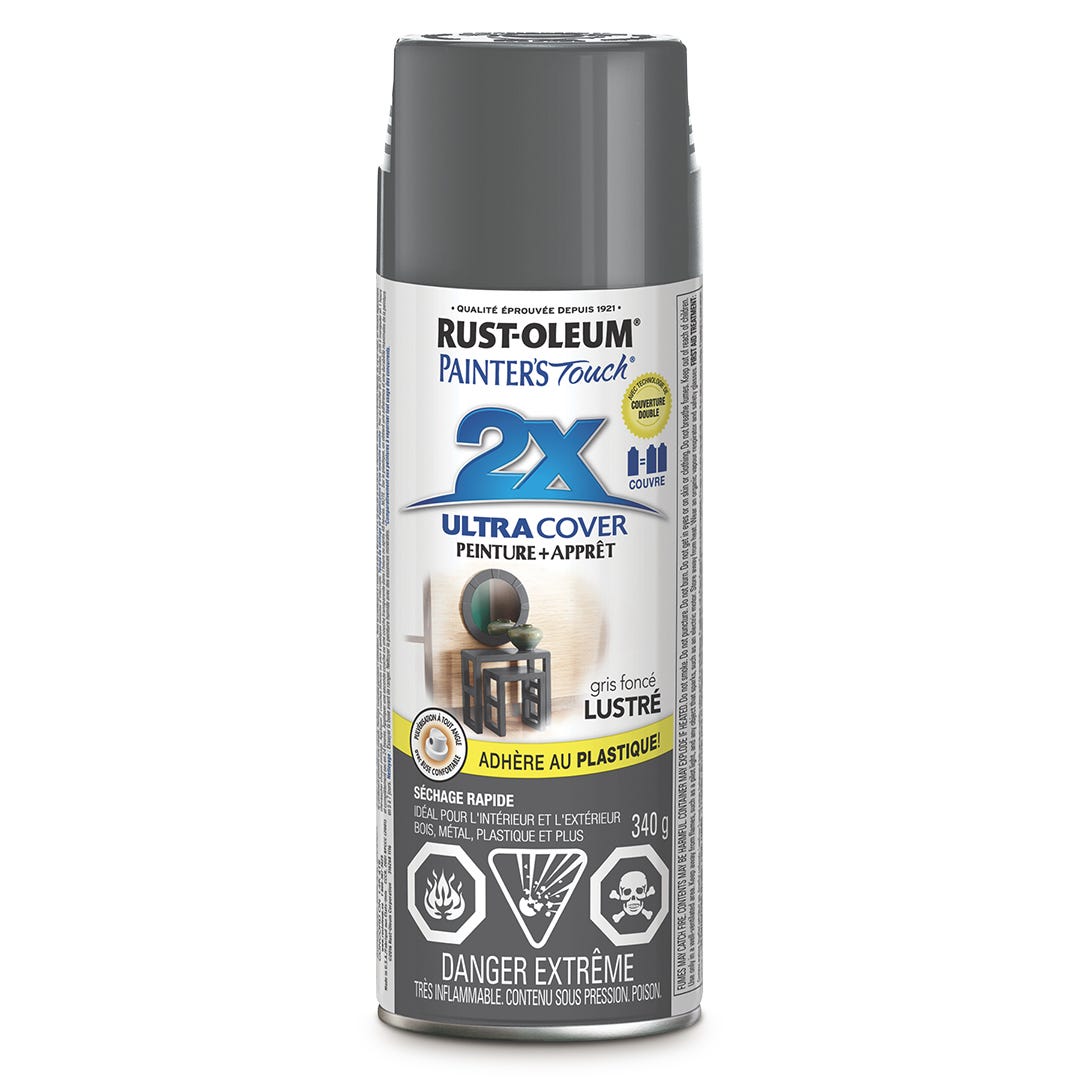 ULTRA COVER 2X Spray Paint, Interior/Exterior, Dark Grey, 340 g