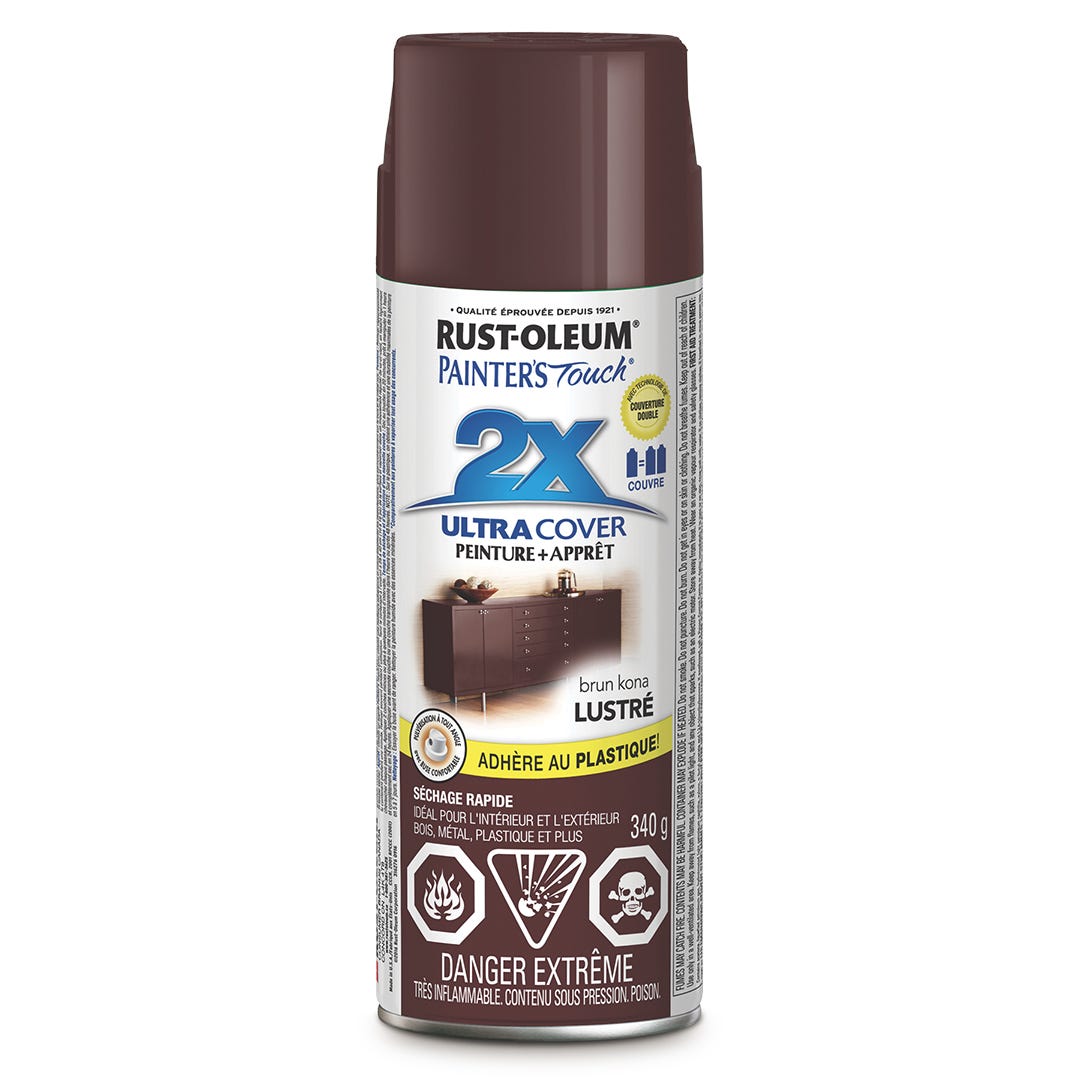 ULTRA COVER 2X Spray Paint, Interior/Exterior, Kona Brown Gloss, 340 g