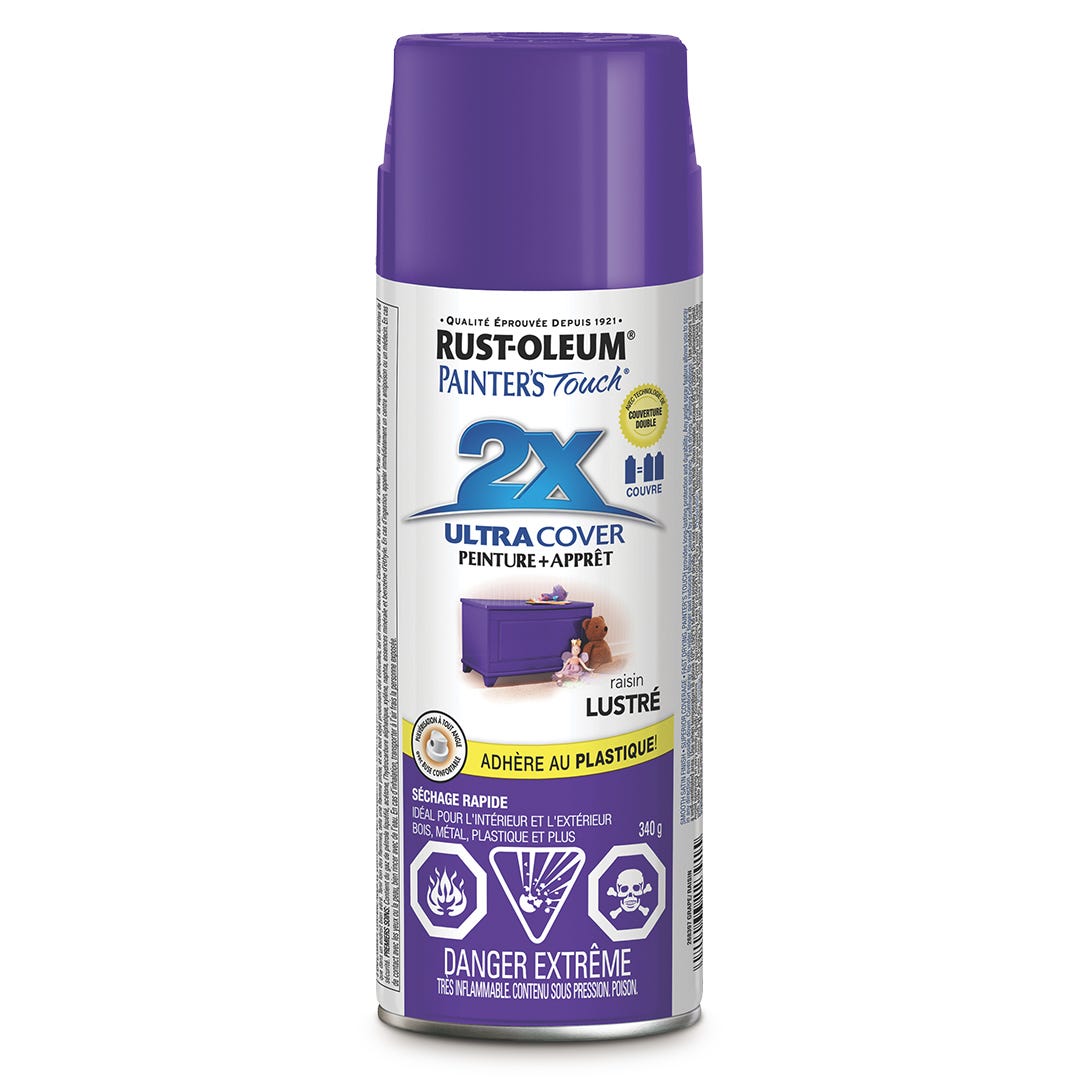 ULTRA COVER 2X Spray Paint, Interior/Exterior, Grape Gloss, 340 g