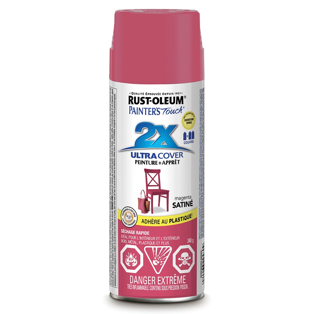 ULTRA COVER 2X Spray Paint, Interior/Exterior, Magenta Satin, 340 g