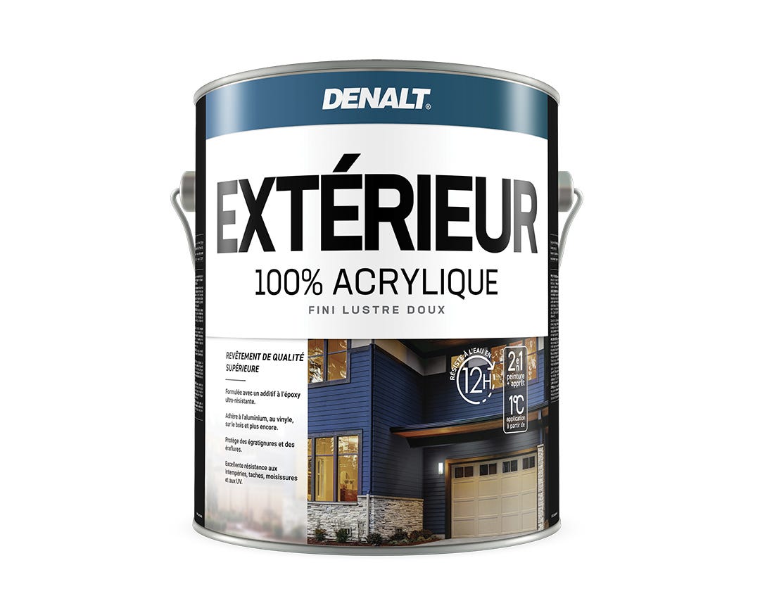 100% Acrylic Exterior Paint, Soft Gloss, Neutral Base, 3.78 L