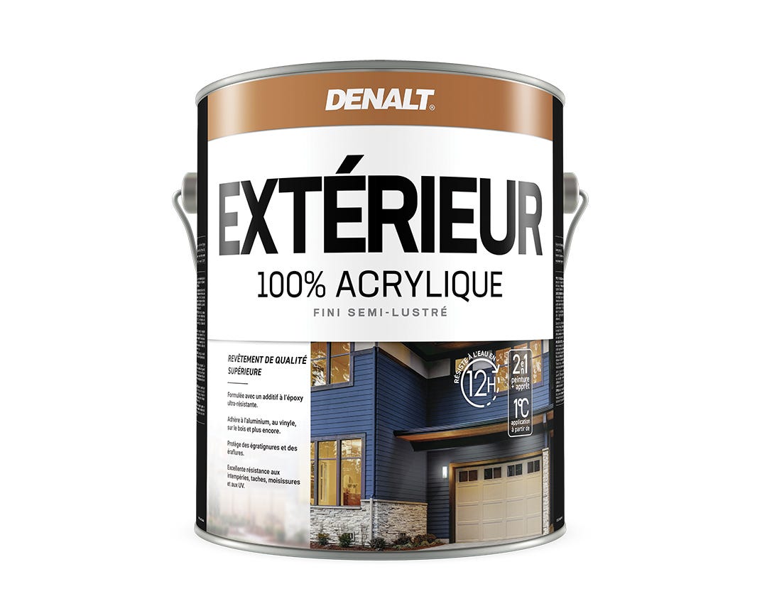100% Acrylic Exterior Paint, Semi-Gloss, Natural White, 3.78 L