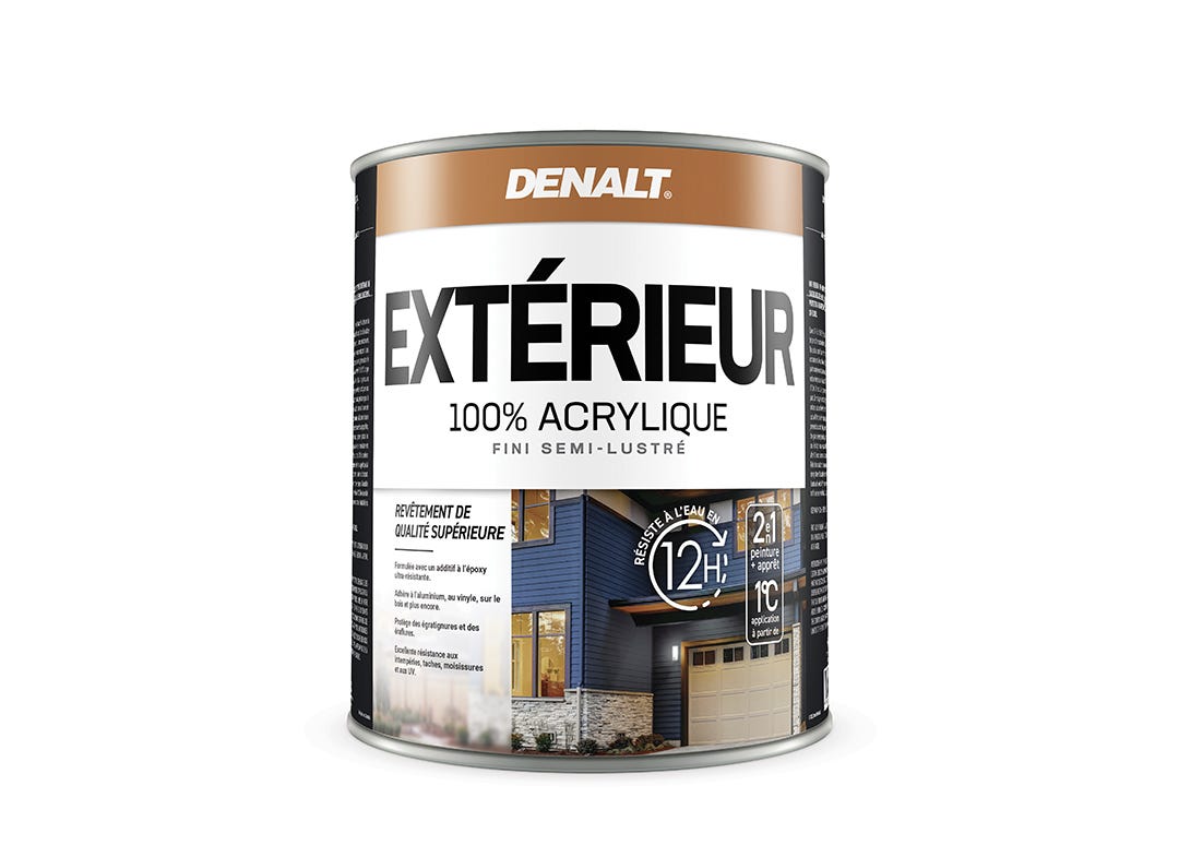 100% Acrylic Exterior Paint, Semi-Gloss, Neutral Base, 0.94 L