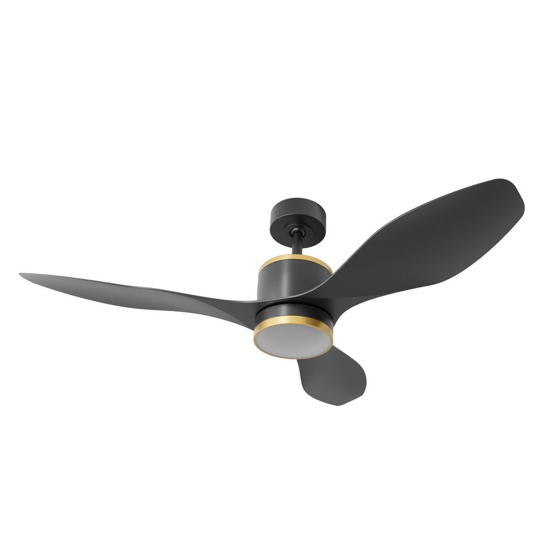 GLOBE Smart Ceiling Fan, 3 Blades, 48 in., Black