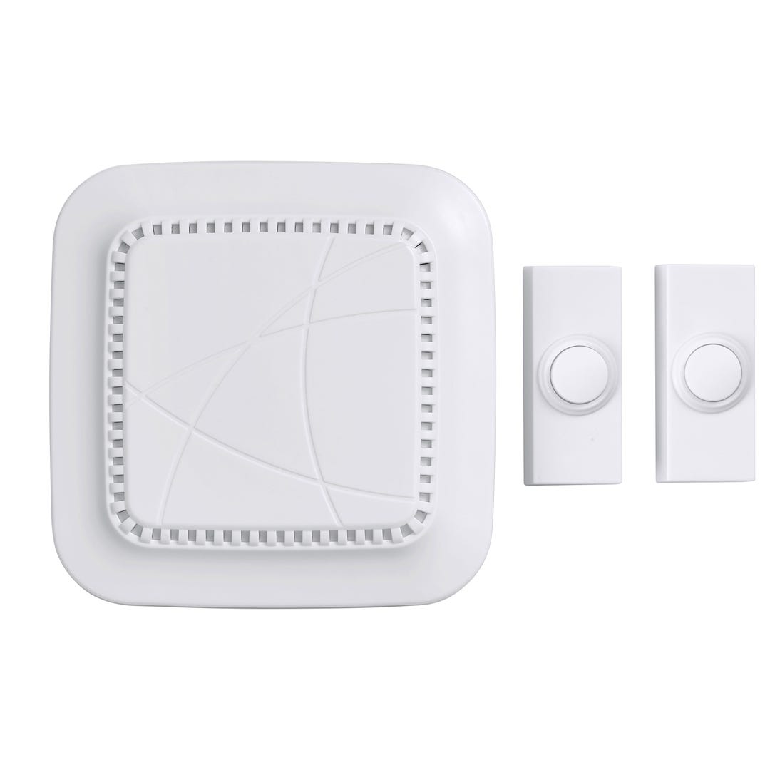 Battery-Powered Wireless Doorbell Set, White