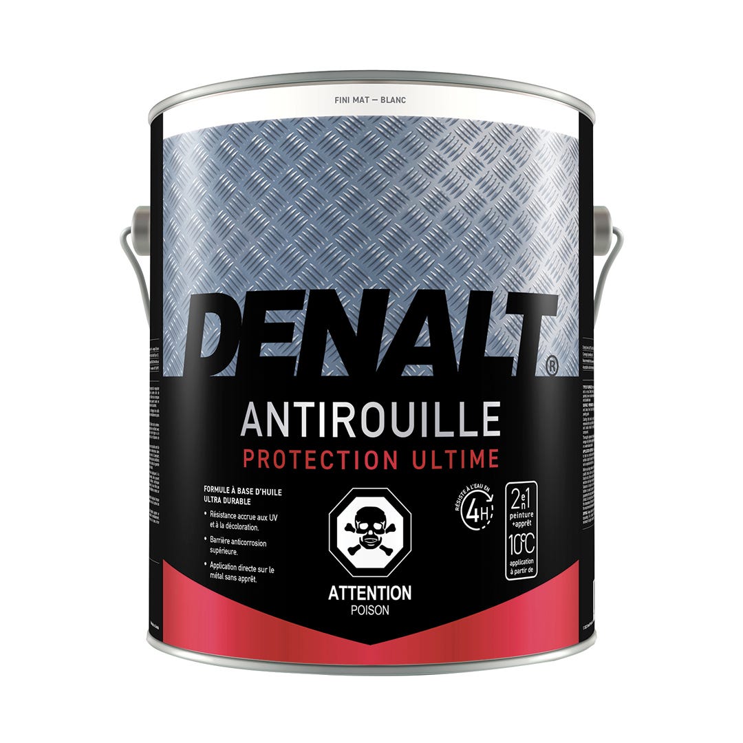 Rust Paint, Alkyd, Flat White, 3.78 L