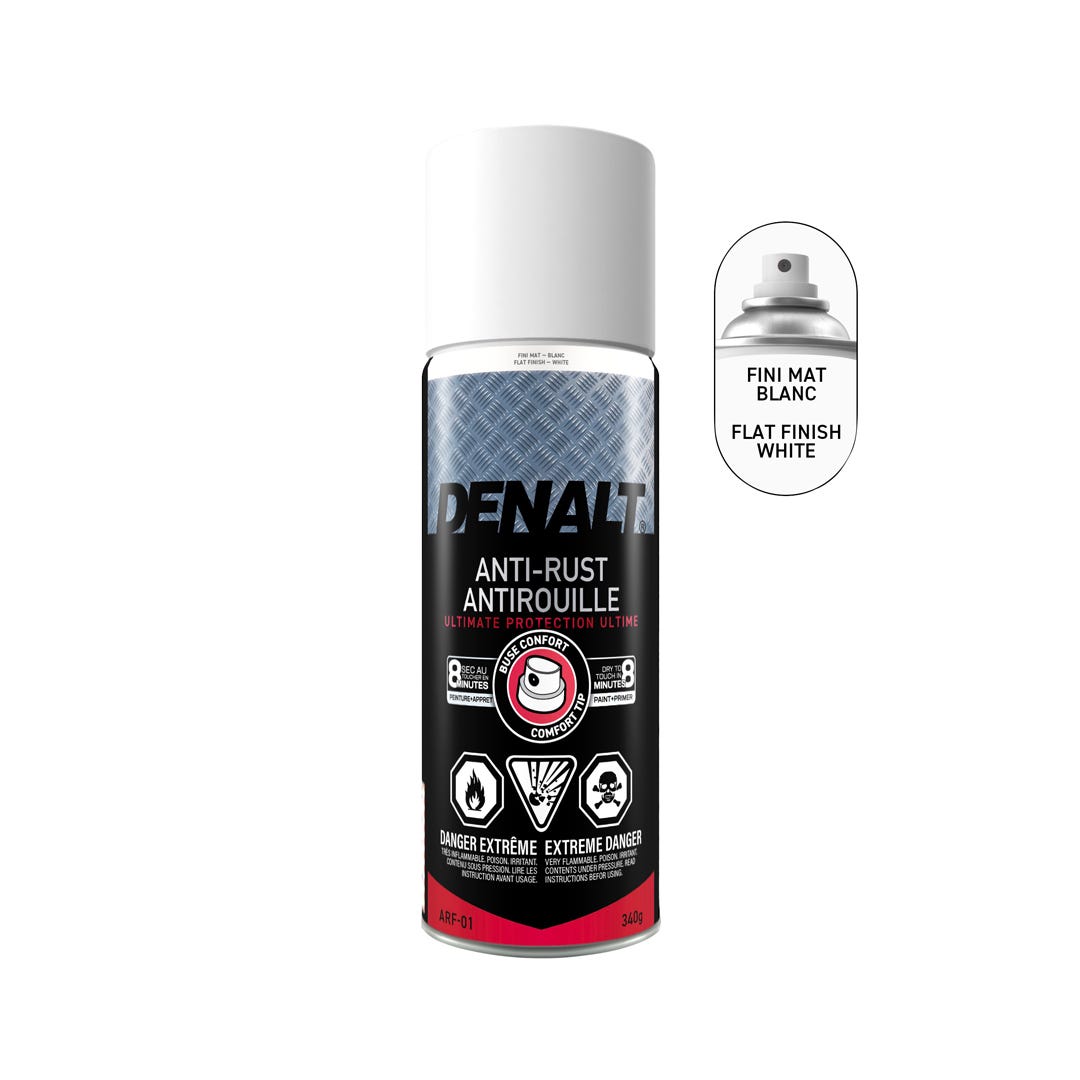 Spray Rust Paint, Alkyd, Flat White, 340 g