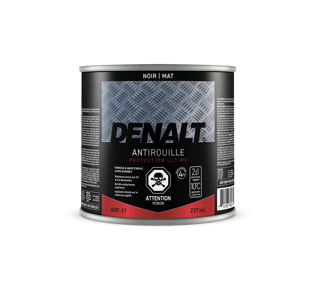 Alkyd Anti-Rust Paint, Matte, Black, 237 ml
