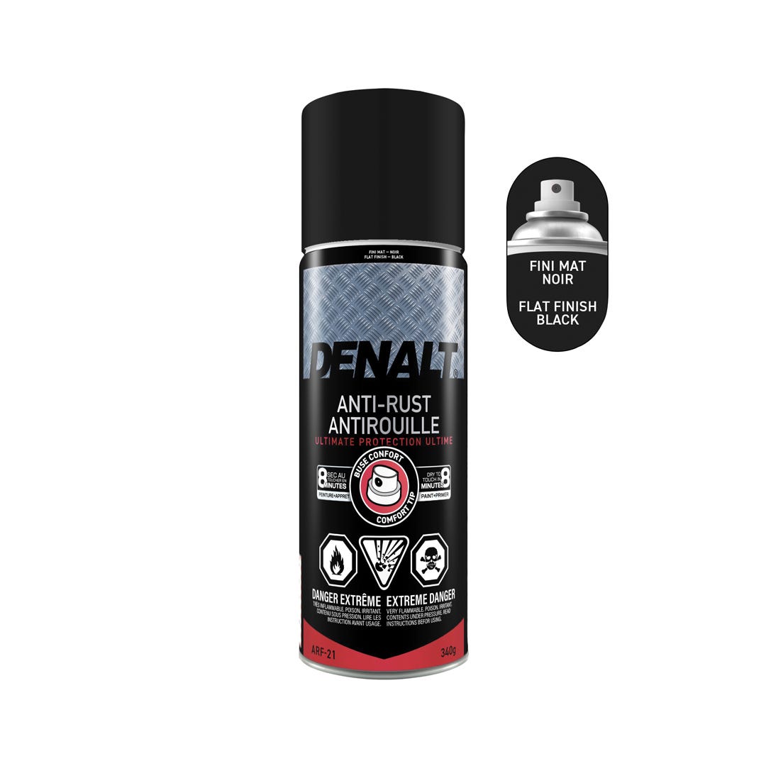 Spray Rust Paint, Alkyd, Matte Black, 340 g