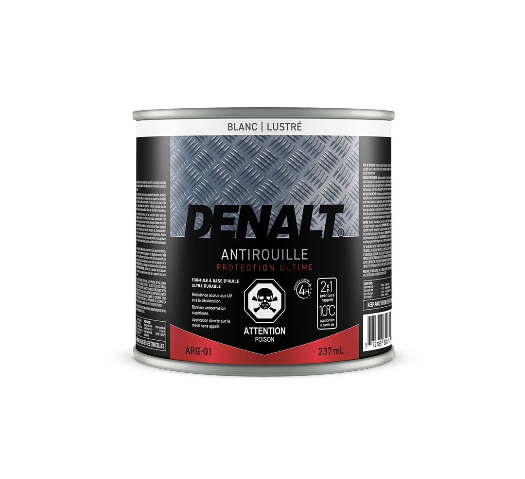 Alkyd Anti-Rust Paint, Glossy, White, 237 ml