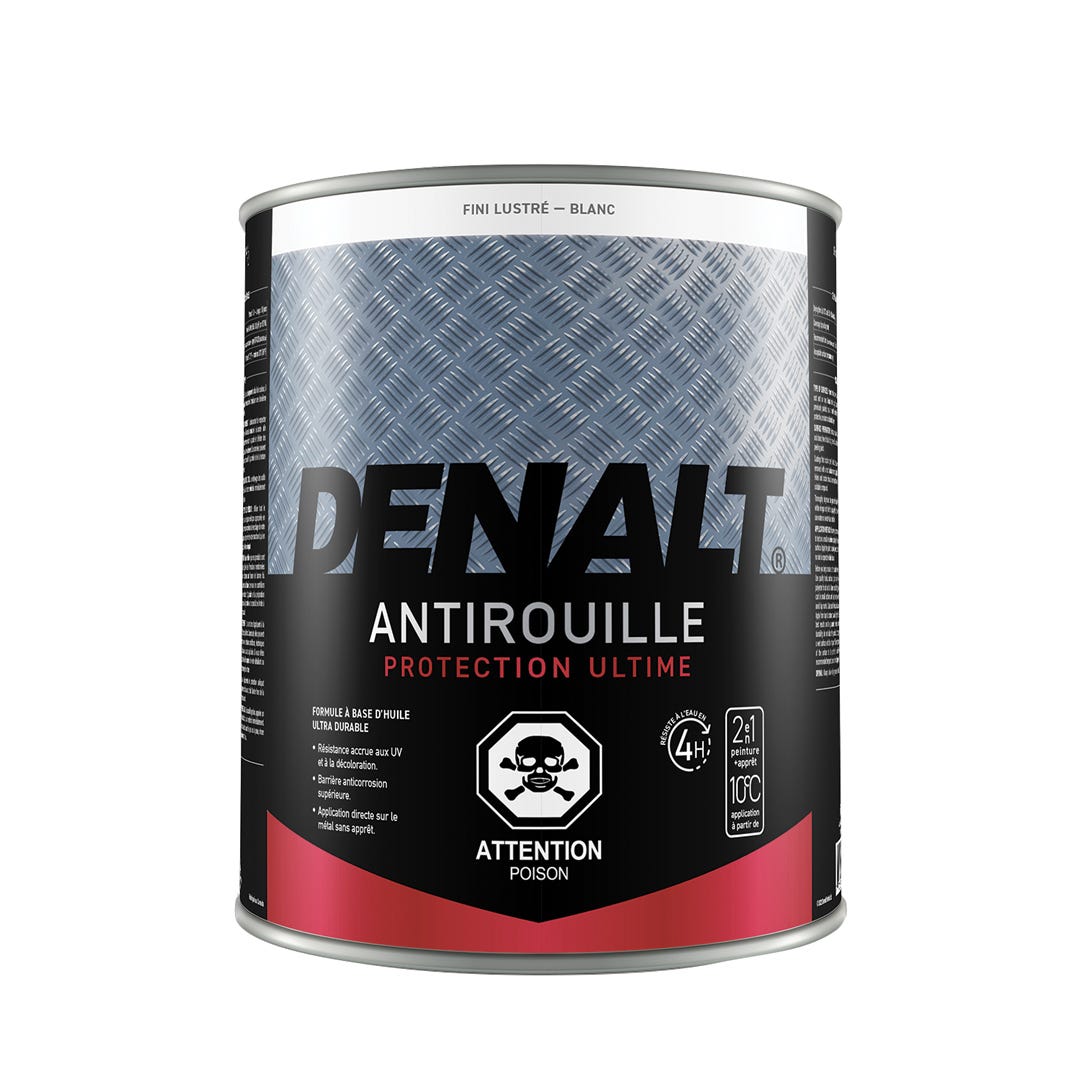 Rust Paint, Alkyd, Gloss Finish, White, 0.94 L