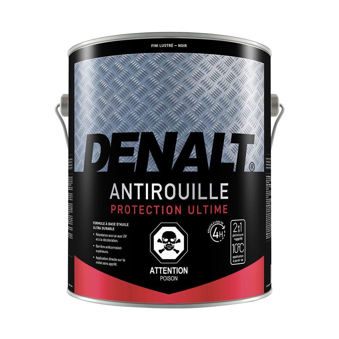 Rust Paint, Alkyd, Gloss Finish, Black, 3.78 L