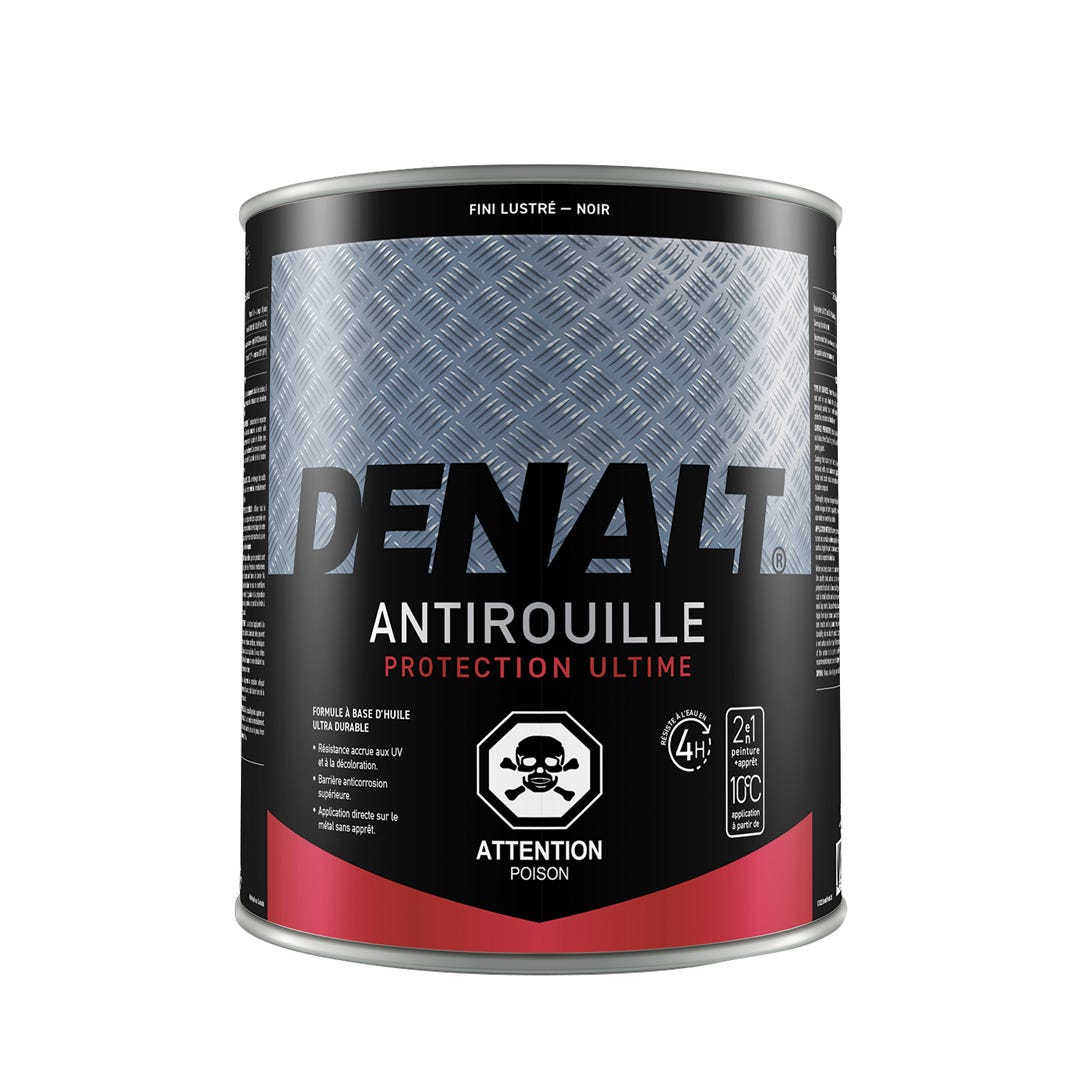Rust Paint, Alkyd, Gloss Finsh, Black, 0.94 L